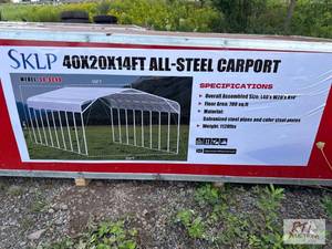 lot 63 image: SKLP 40x20x14 all steel carport wit...