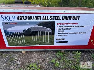 lot 64 image: SKLP 40x20x14 all steel carport wit...