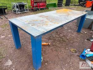 lot 104 image: 40in x 96in steel welding table....
