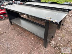 lot 110 image: 90in light duty painted steel work ...