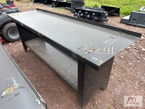 lot 111 image: 90in light duty painted steel work ...