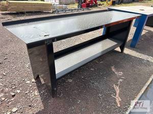 lot 174 image: 90in light duty painted steel work ...