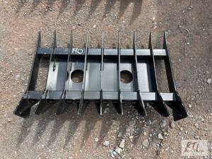 lot 190 image: 32in root rake for mini skid loader...