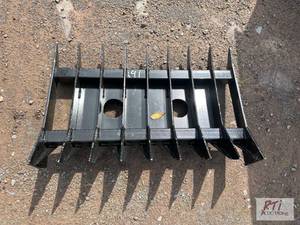 lot 191 image: 32in root rake for mini skid loader...
