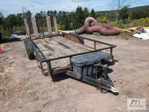 lot 249 image: Tandem landscape trailer with bowed...