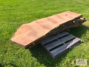 lot 227 image: 6X Slabs of rough cut walnut live e...