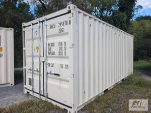 lot 21 image: 20ft shipping container, 8.5ft tall...
