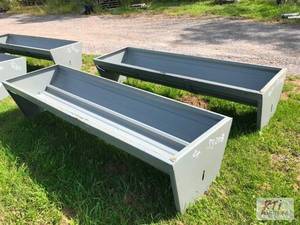 lot 47 image: 2X 90in steel feeding trough. MDI ...