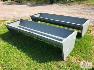 lot 48 image: 2X 90in steel feeding trough. MDI ...