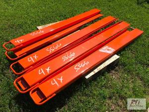 lot 125 image: 4X Pair of 76in fork extensions. M...