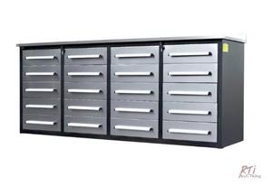 lot 219 image: Chery Industrial 7ft 20 drawer benc...
