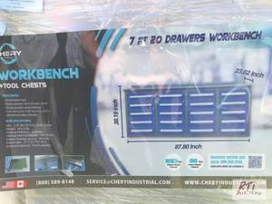 lot 220 image: Chery Industrial 7ft 20 drawer benc...