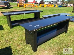 lot 227 image: 2X 90in light duty painted steel wo...