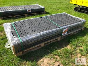 lot 245 image: 15X 4ft x 8ft plastic ground mats. ...