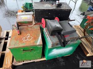 lot 28 image: Pallet of misc. tools in box. #28...