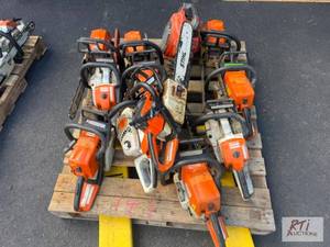 Pallet of STIHL Chainsaws and a gas...