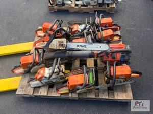 Pallet of STIHL Chainsaws and a gas...