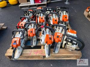 lot 142 image: Pallet of STIHL Chainsaws. Ran when...