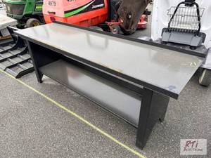 lot 885 image: 90-inch light duty painted steel wo...