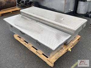 lot 943 image: (2) Diamond plate pickup tool boxes...