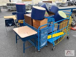 lot 1010 image: School desks, padded chairs, Librar...
