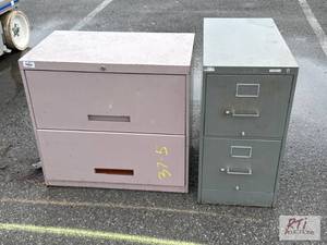 lot 1066 image: (2) metal filing cabinets...