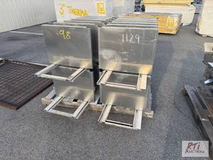 lot 1129 image: Pallet of metal shelving...