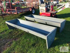 lot 90 image: 2X 90in steel feeding trough. MDI ...