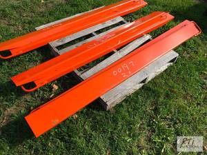 lot 100 image: 2X Pairs of fork extensions, (1) 82...