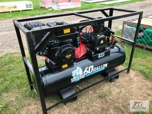 lot 224 image: 40 gallon horizontal air compressor...