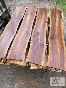 lot 538 image: 48x live-edge mixed-species slabs. ...