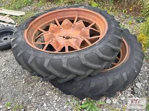 lot 586 image: (2) Tractor wheels and tires. Locat...
