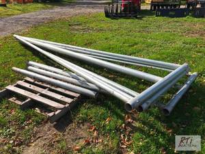 lot 676 image: Swinging galvanized driveway gates ...
