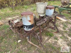 lot 707 image: Antique 2 Row Corn Planter. Located...