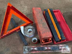 lot 721 image: Road triangles, reflective tape, an...