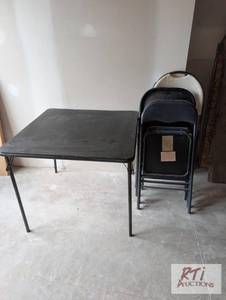lot 770 image: Card Table and 4 chars. The item is...